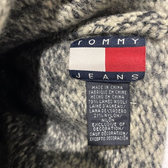 Vintage 90s Tommy Jeans Skull Beanie Hat Gray Lambswool Da Ali G Unisex Gorpcore - Picture 6 of 7